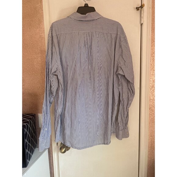 Gap Blue & White Striped Button-Up Long-Sleeve Shirt XL Mens Classic Fit Cotton - Picture 5 of 5
